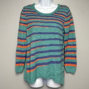 Soft Surroundings Odyssey Striped Lightweight Colorful Knit Sweater Sz Petite S